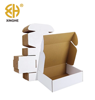 Boîtes d'expédition pliables en carton ondulé blanc personnalisées avec logo pour l'emballage e-commerce – Vente en gros et écologiques
