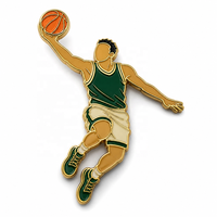 Épinglette en émail personnalisée pour joueur de basketball, motif de coup de panier, badge métallique, broche, cadeau pour fan de sport, vente en gros, épinglette de revers