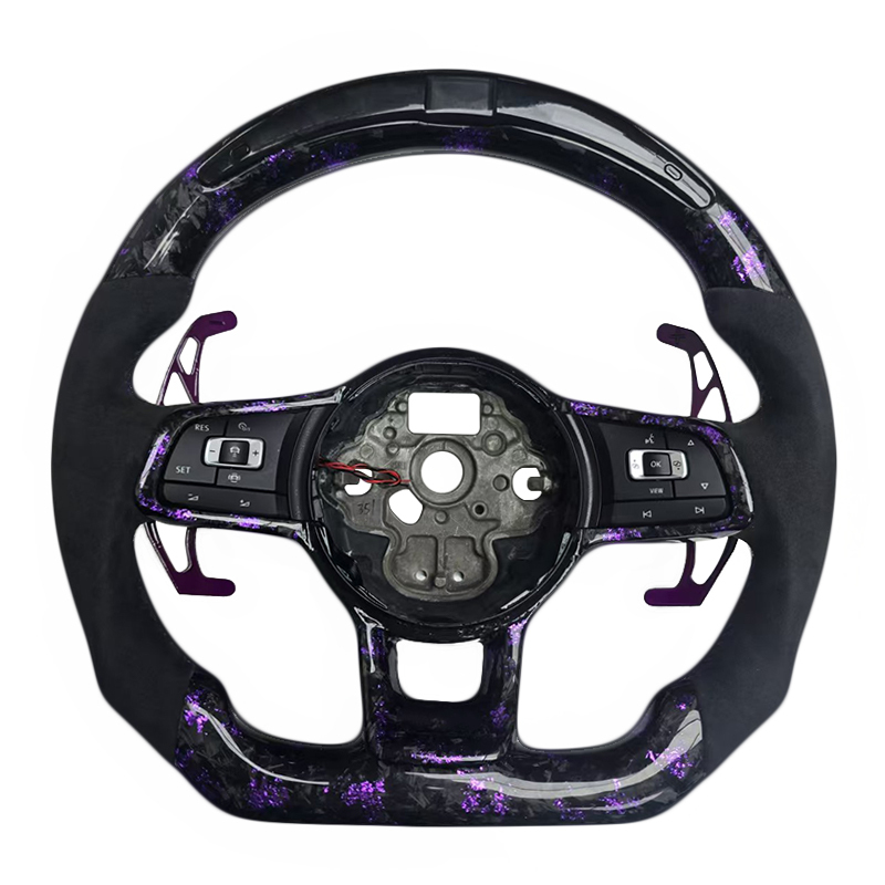 Suede+Forged Carbon Fiber+LED+Paddle+Purple Stitching