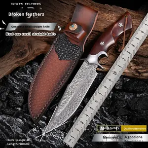 Couteau droit de survie pour le camping en plein air, manche en bois DC53, vente en gros, défense personnelle, tranchant, durable, petit, chasse en milieu sauvage, OEM - Product Image 3