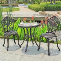 Loisirs d'extérieur Balcon Tables et chaises Couloir de jardin Cour Petite table basse Table mosaïque en fonte d'aluminium à l'extérieur
