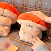 Peluche Champignon en Coton PP Doux et Moelleux, Orange, Jouet en Peluche Kawaii pour Enfants, Décoration Maison, Vente en Gros