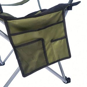 Chaise de camping pliable d'extérieur avec accoudoirs élargis et poches latérales, légère, idéale pour la plage et la pêche - Product Image 3