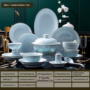 Service de table exquis sous glaçure de Jingdezhen, vaisselle domestique, bol en porcelaine Phnom Penh, bol cadeau, assiette de dîner, vente en gros - Product Image 6