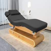 Lit de beauté électrique pour salon de beauté avec fonction de chauffage et de massage, multifonctionnel et équipé de lumières d'ambiance