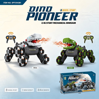 Voiture RC dinosaure à 8 roues EPT 2.4G avec pulvérisation, son et lumière, batterie au lithium expert - Jouet véhicule tout-terrain haute performance