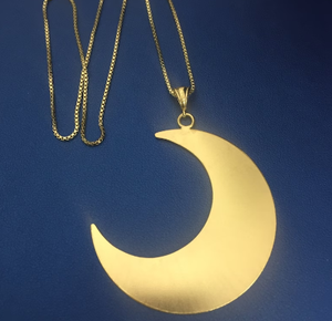 Bohemian Moonสร้อยคอLarge Crescent Moonสร้อยคอสเตอร์ลิงพร้อมแผ่นทอง 24Kซ้อนทับ <span class=keywords><strong>2</strong></span> นิ้วLarge Waning Moon - Product Image 6