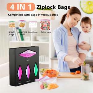 Distributeur de sacs Ziplock Feuille d'aluminium et emballage plastique Organisateur de sacs Ziplock Conteneur de stockage - Product Image 3