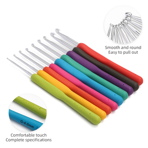 Accesorios de tejer coloridos JP, herramientas para <span class=keywords><strong>agujas</strong></span> de tejer, juego de ganchos de ganchillo con <span class=keywords><strong>mango</strong></span> suave de <span class=keywords><strong>silicona</strong></span> - Product Image 3