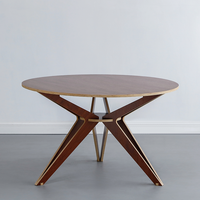 Ensemble de table à manger ronde en bois blanc brillant, style minimaliste moderne et écologique, contreplaqué 18 mm, facile à assembler, pour la cuisine, la maison et l'hôtel