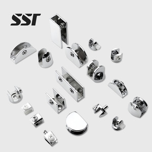 Support de fixation pour étagère en verre, plaqué zinc, épaisseur 8-12 mm, emballage en sac, marque chinoise SSR, norme Metalway - Product Image 1
