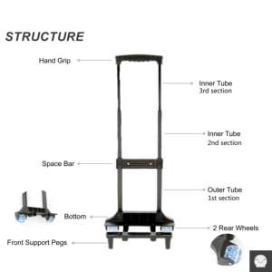 กระเป๋าเป้สะพายหลังเด็กแบบมีล้อกันน้ำแบบปรับแต่งได้ พร้อมอุปกรณ์เสริม  ด้ามจับแบบยืดหดได้ - Product Image 6