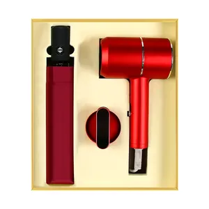 High Value Wholesale Automatic Umbrella Gift Set with High Quality Hair Dryer Custom Print for Business Gifts