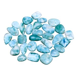 Pierres précieuses naturelles Gemkora Larimar bleues 50 carats, formes variées, polies pour la fabrication de bijoux, pierres brutes pour le DIY et le wire wrapping - Product Image 1