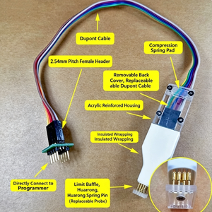 Original Brand SOP8 <b>Clip</b> BIOS In-Circuit Cable Flash Read/Write SOIC8 Test <b>Spring</b> Pins On-Board Programming F200 Sioc8 Sop8 for - Product Image 2