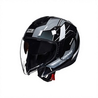 [Personnalisé] Casque de moto unisexe 3/4 pour scooter et vélo électrique, double visière, toutes saisons, certifié 3C/DOT