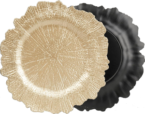 Platos de plástico dorados de 13 pulgadas para decoración de mesa, platos decorativos redondos para bodas, fiestas, Acción de Gracias, Navidad - Product Image 2