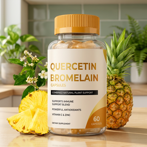 Capsules de Quercétine et Bromélaïne, 60 unités, Complément de Soutien Immunitaire avec Vitamine C, Zinc, Formule Antioxydante, Mélange Végétal Naturel - Product Image 2
