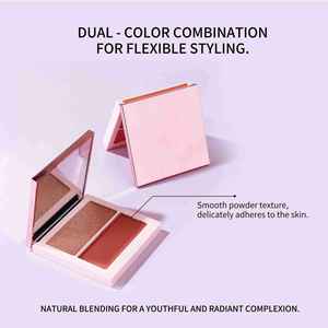 Palette de fard à joues mat multi-usage personnalisée, sans logo, deux couleurs, rouge, haute brillance, réparatrice, cosmétique - Product Image 3