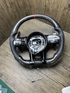 <span class=keywords><strong>Volant</strong></span> en fibre de carbone personnalisé pour Mercedes Benz <span class=keywords><strong>AMG</strong></span> GLC GLE450 <span class=keywords><strong>A45</strong></span> C43 C63 C450 S63 E63 W205 W213 W222 A250 Pièces automobiles - Product Image 2