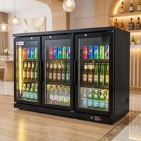Mini-réfrigérateur commercial à porte vitrée, sans givre, à température unique, sous le comptoir, pour boissons, vente chaude