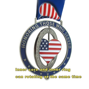 Manufacturer Wholesale Design Zinc Alloy Metal 3D Gold Rotating Award Marathon Running Sports Medal Custom Antique Folk Art - Product Image 3