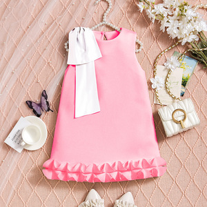 <span class=keywords><strong>Vestito</strong></span> da <span class=keywords><strong>bambina</strong></span> all'ingrosso in stile britannico con fiocco, elegante abito <span class=keywords><strong>natalizio</strong></span> a girocollo per bambini - Product Image 2
