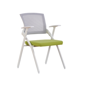 Chaises de conférence empilables modernes en métal, chaise de réunion confortable en maille avec tablette d'écriture, injection monobloc en PP - Product Image 4