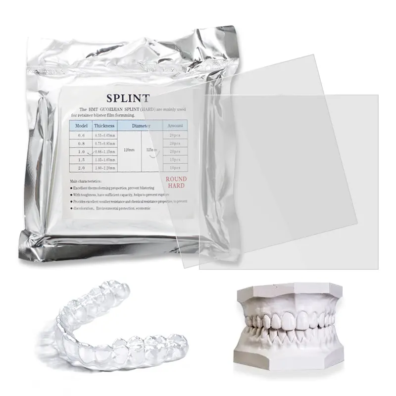 Niềng răng aligners TPU PETG mềm vật liệu cứng nha khoa chân không hình thành tấm vô hình chỉnh nha aligner rõ ràng aligner tấm