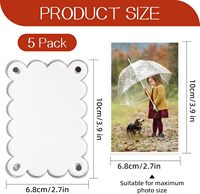 Nirvany 5 Paket Bingkai Foto Akrilik Magnetik untuk Kulkas 2.75x3.9 Inci, Penyangga Foto Berlekuk Transparan, Ukuran Mini Seukuran Dompet