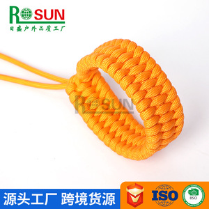 RONSUN Paracord Braided Bracelet Orange Phone Strap Wristband Industrial Use Polyester Material - Product Image 3