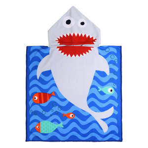 Serviette de plage à capuche pour enfants, imprimé dinosaure de dessin animé, en microfibre douce, séchage rapide, couverture de piscine, poncho d'été pour enfants - Product Image 3