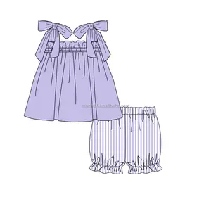 Roupas infantis de verão, blusa butique infantil sem mangas, top curto e conjuntos de roupas para bebês e meninas