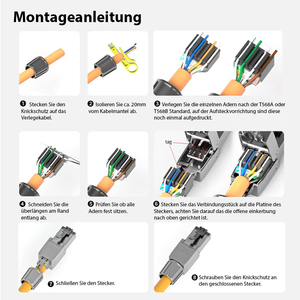 Connecteur Ethernet <span class=keywords><strong>RJ45</strong></span> blindé STP en alliage de zinc, 8 broches, montage sur panneau, sans outil, CAT8, prise modulaire sans outil - Product Image 4