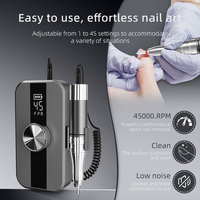 HX-2607 45000RPM Machine à ongles électrique professionnelle 45 vitesses Rechargeable 2400mAh Portable pour usage commercial et domestique