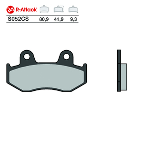 R-Attack S052CS ผ้าเบรกมอเตอร์ไซค์ 80.9x41.9x9.3 มม. คาร์บอนเซรามิก หน้า-หลัง รับรองมาตรฐาน R90 - Product Image 1