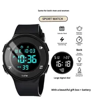 Montre électronique en acrylique tendance et écologique pour le commerce de gros, multifonctionnelle, chronographe sportif, résistante à l'eau jusqu'à 10 m