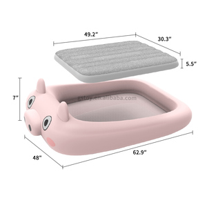 Cama inflable de dibujos animados de cerdo personalizada de fábrica, cama inflable portátil para niños pequeños, colchón de aire para bebés de viaje para niños - Product Image 3