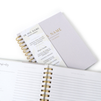 Agenda en tissu de lin personnalisé 2026, imprimé sur mesure, A4 A5, carnet de notes de bureau, couverture rigide, spirale, sublimation, journal d'étude