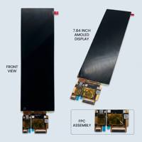 شاشة AMOLED بتقنية LTPS مقاس 7.84 بوصة بدقة 600×1920 وواجهة MIPI ثنائية المسار مع وحدة شاشة تعمل باللمس وشاشة ممتدة على شكل شريط وشاشة مرآة خلفية للكمبيوتر
