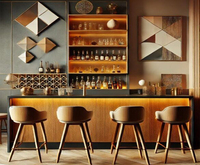 Comptoir de bar moderne de luxe pour boîte de nuit avec des designs de décoration lumineuse fantaisistes, comptoirs de bar à vin commerciaux