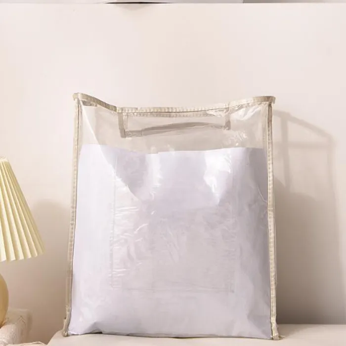 Transparent Zipper Pillow Quilt Bedsheet Plastic pvc packaging bag For Blanket