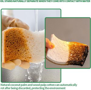 Esponjas de Cocina Biodegradables, Ecológicas, Compostables, de Celulosa, Coco y Nuez, de Alta Absorción - Product Image 2
