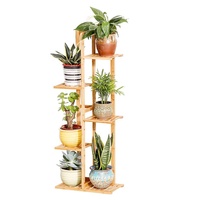 Présentoirs de fleurs en bambou, 2 pièces, pour l'intérieur et l'extérieur, étagère pour plantes