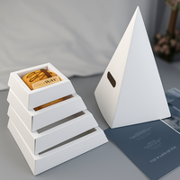 Boîtes d'Emballage Premium en Forme de Pyramide pour Cadeaux Alimentaires de Ramadan, Pâtisseries, Pique-niques – Carton Écologique avec Conception Pliable Facile