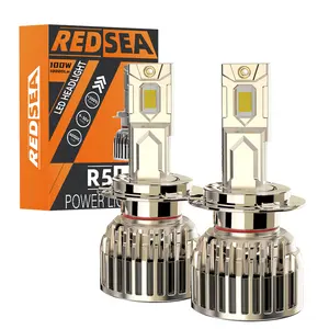 Redsea, высокая яркость, ампула R5 h4, светодиодная Автомобильная пара h4, 100 Вт, 10000 люмен, светодиодная фара h7, комплект автомобильных светодиодных фар
