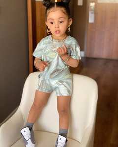 Nuevo Conjunto Deportivo de Verano para Niñas, Conjunto de Pantalones Cortos de Ciclismo con Estampado Tie-Dye, Conjunto de Dos Piezas Informal para Niños - Product Image 5