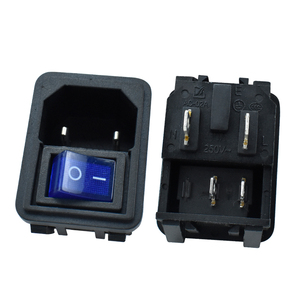 Nuevo adaptador de enchufe IEC 320 C14 toma de corriente integrada de CA interruptor basculante LED 2 pines 3 pines 4 pines enchufe Industrial cobre plástico - Product Image 4