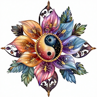 STAR Factory Vente en gros Série Mandala Moderne Peinture Diamant 5D DIY sur Toile, Peinte à la Main, avec Strass Lumineux, Écologique, Motif Fleur