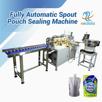 Machine d'emballage et de scellage automatique électrique pour sachets triangulaires en plastique de 1 litre avec bec verseur pour jus (Doypack)